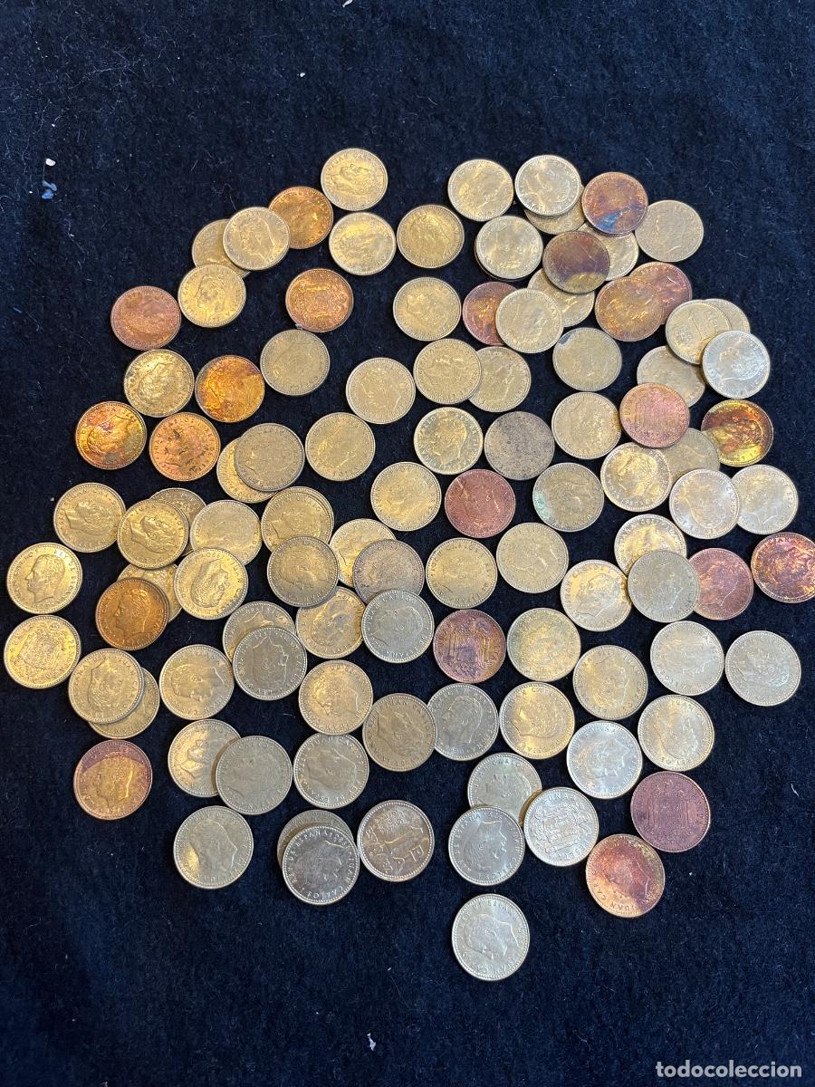 Coins Juan Carlos I: Lote de monedas espa&ntilde;olas Juan Carlos I y Alfonso XIII 1 Peseta 50 C&eacute;ntimos a&ntilde;os 1947-1982 colecci&oacute;n