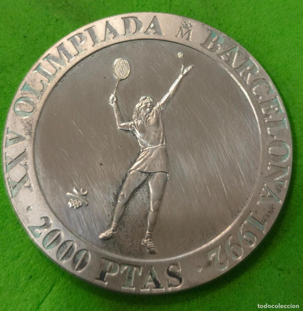 Monedas Juan Carlos I: ESPA&Ntilde;A. A&Ntilde;O 1991. 2000 PTAS PLATA OLIMPIADAS 1992, TENIS. PESRO 27,17 GR