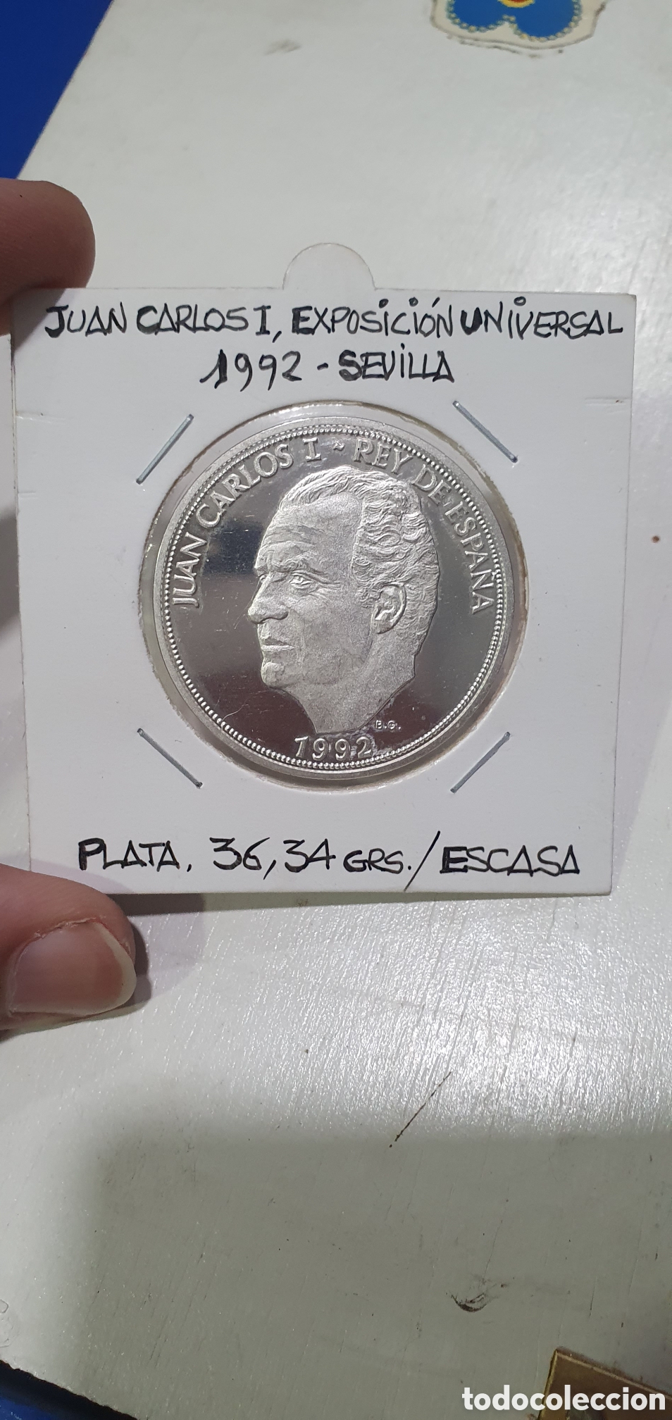 Monedas Juan Carlos I: SALIDA 0.01&euro;. J. Carlos I. Plata. Medalla Expo 92. (L57)