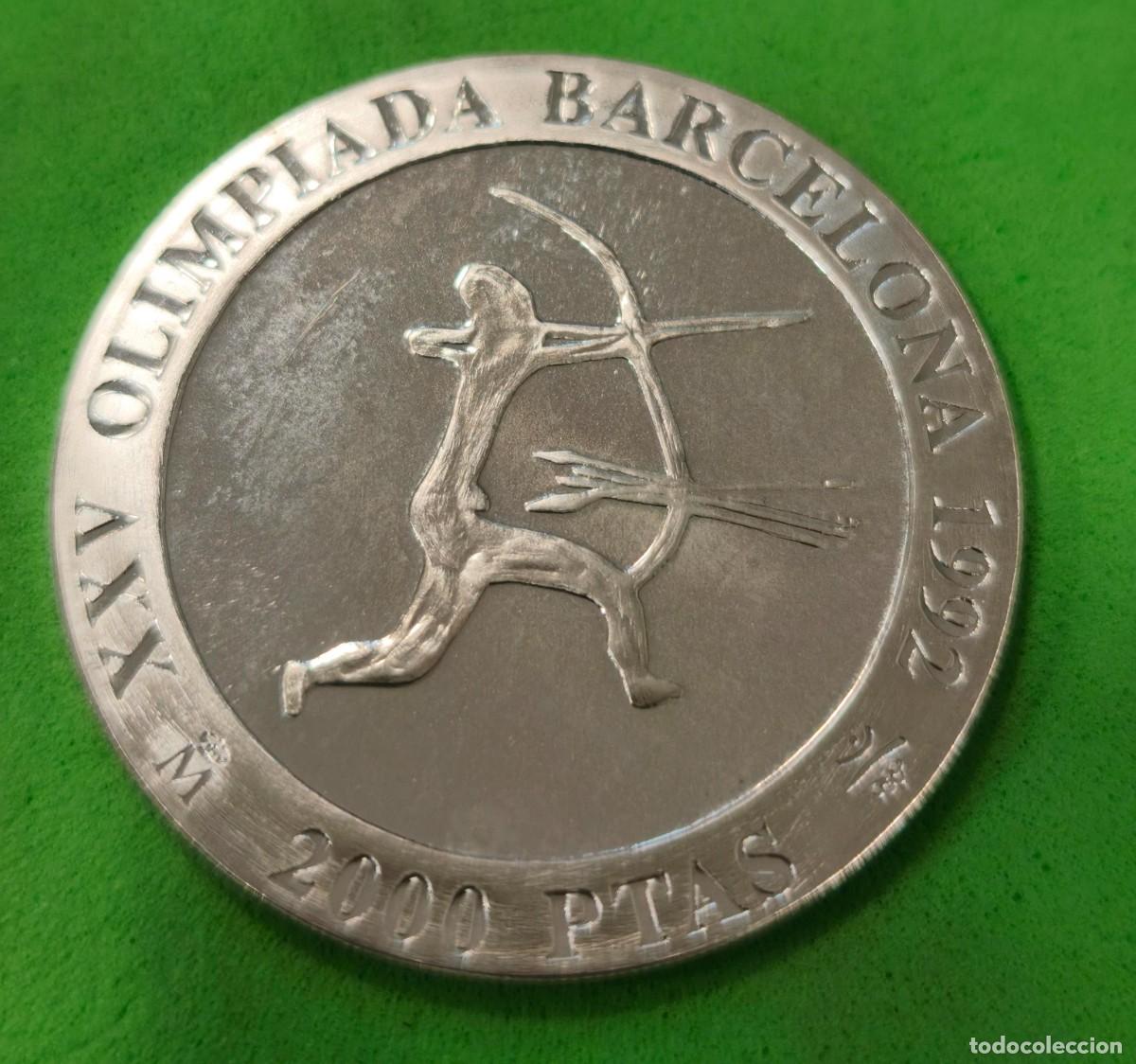 Monedas Juan Carlos I: ESPA&Ntilde;A. A&Ntilde;O 1990. 2000 PTAS PLATA OLIMPIADAS 92 &rdquo;TIRO CON ARCO&rdquo;. PESO 26,91 GR