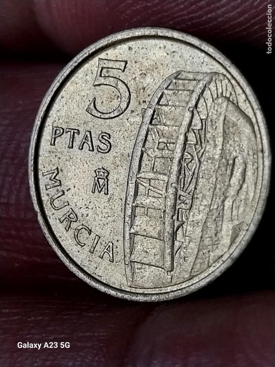 Coins Juan Carlos I: MURCIA MONEDA CIRCULADA 5 PTAS PESETAS ORIGINAL A&Ntilde;O 1999