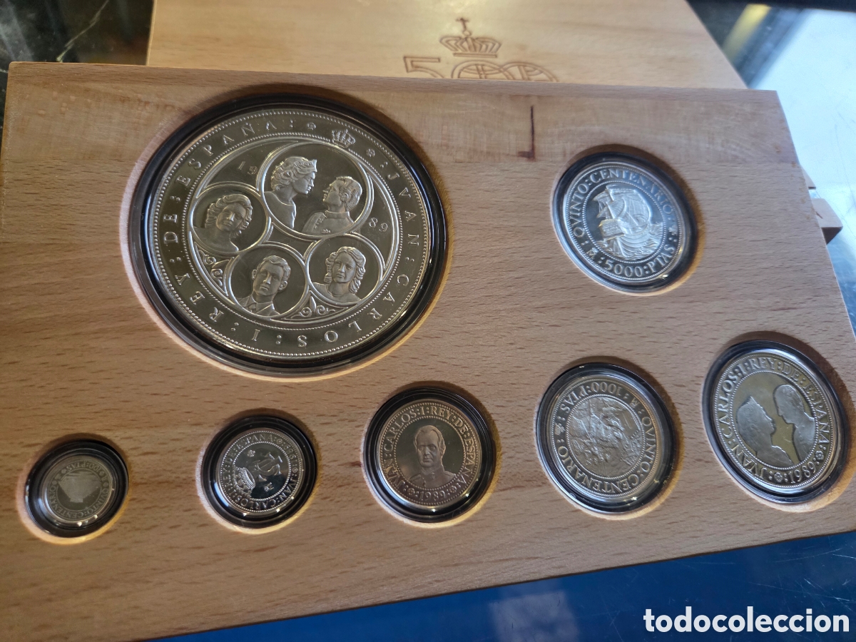 M&uuml;nzen unter Juan Carlos I: QUINTO CENTENARIO SERIE I 7 monedas PLATA