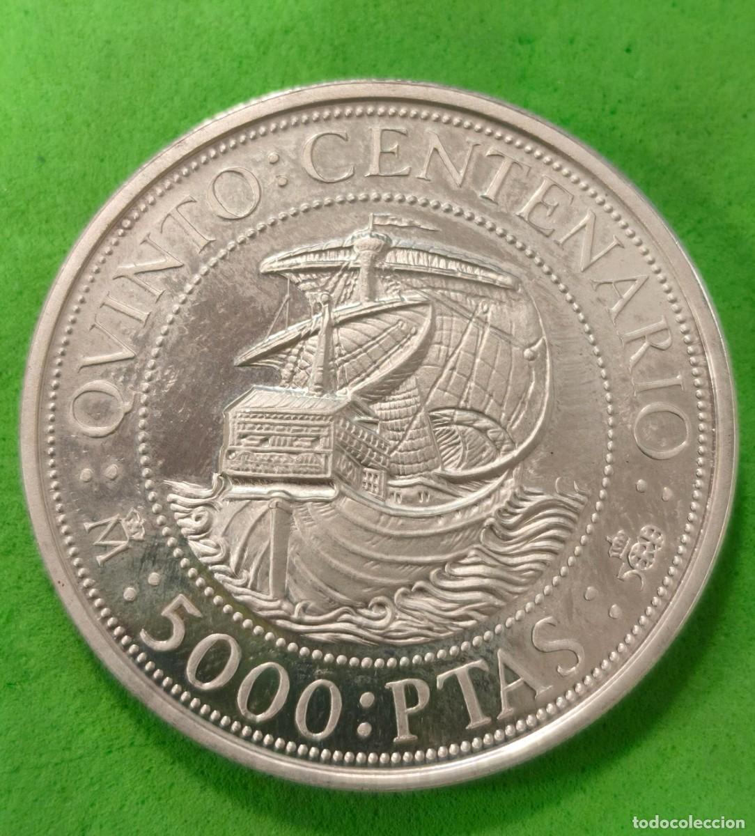 Monedas Juan Carlos I: ESPA&Ntilde;A. A&Ntilde;O 1989. 5000PTS I SERIE PLATA V CENTENARIO DESCUBRIMIENTO DE AMERICA.