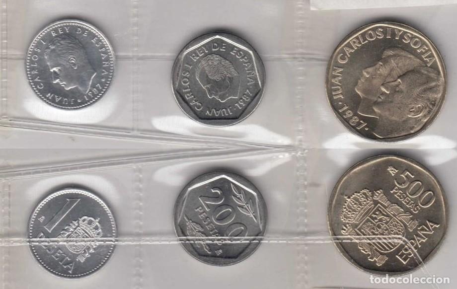 Monedas Juan Carlos I: C1987 SERIE DE 3 VALORES MONEDAS ESPA&Ntilde;A 1987 SIN CIRCULAR