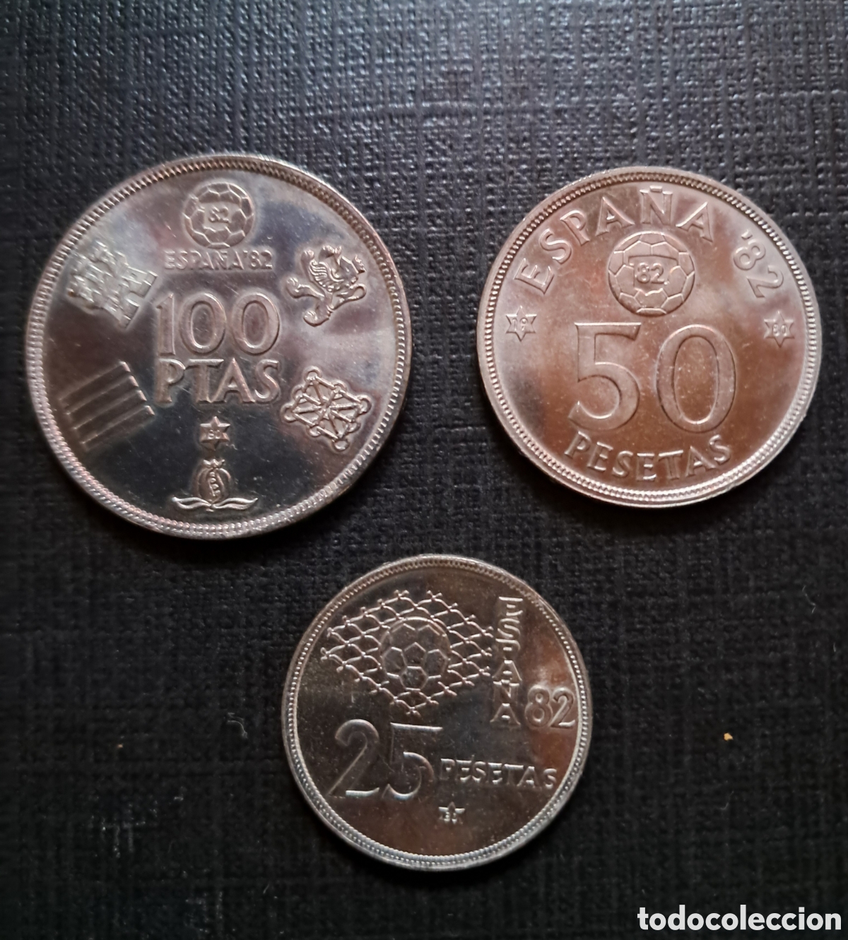 Monedas Juan Carlos I: S&uacute;per Set Colecci&oacute;n Oficial Espa&ntilde;a 1982/100,50,25ptas Bal&oacute;n-Red+D&uacute;os Mapas+Variantes Globo/27 piezas