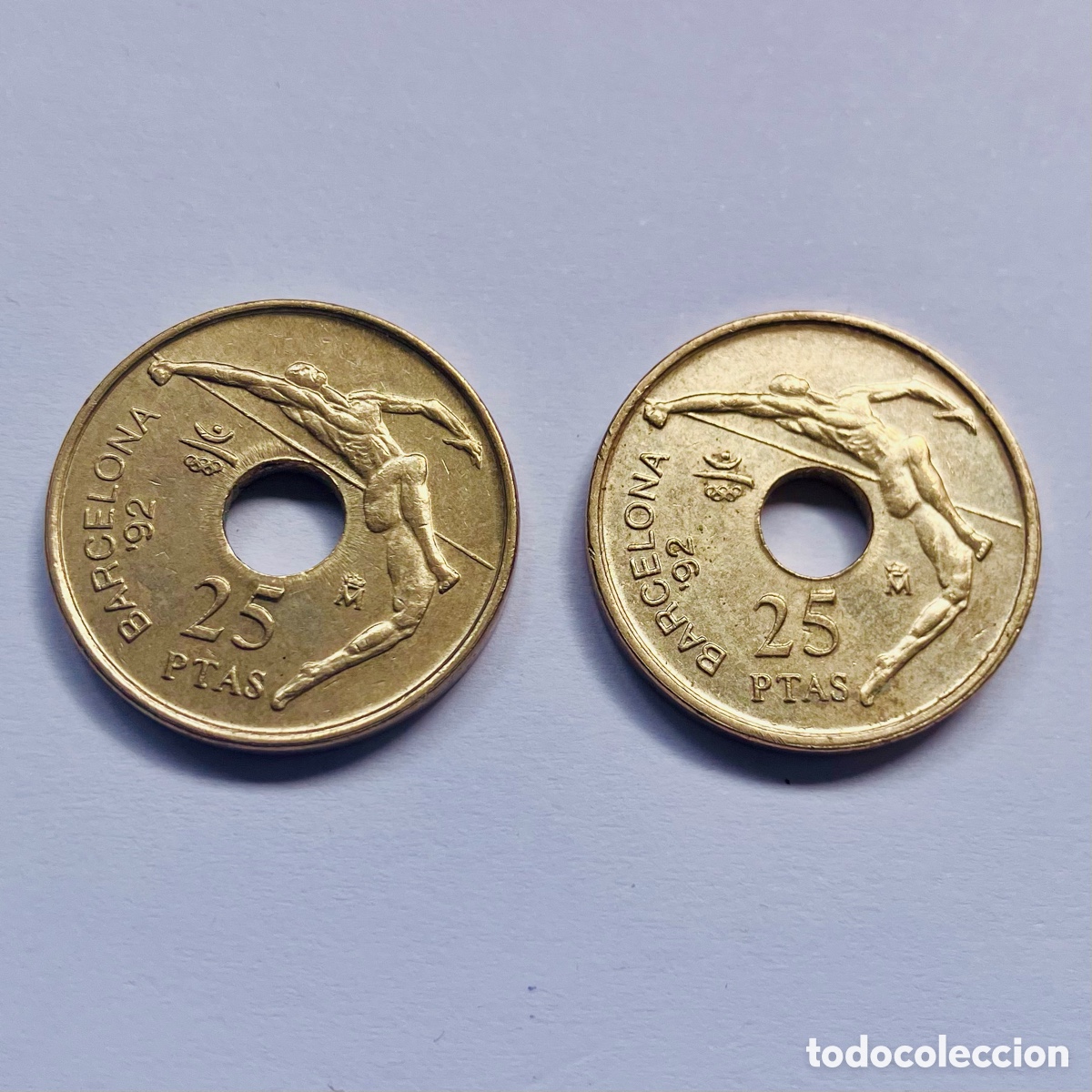 Monnaies Juan Carlos I: 2 Monedas 25 pesetas Barcelona 92 Salto de altura