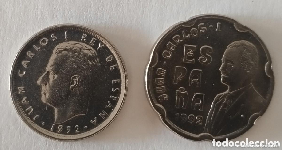 Coins Juan Carlos I: LOTE DE DOS MONEDAS DE JUAN CARLOS I 1992 DE 10 PESETAS Y 50 PESETAS &rdquo;SAGRADA FAMILIA&rdquo; SIN CIRCULAR
