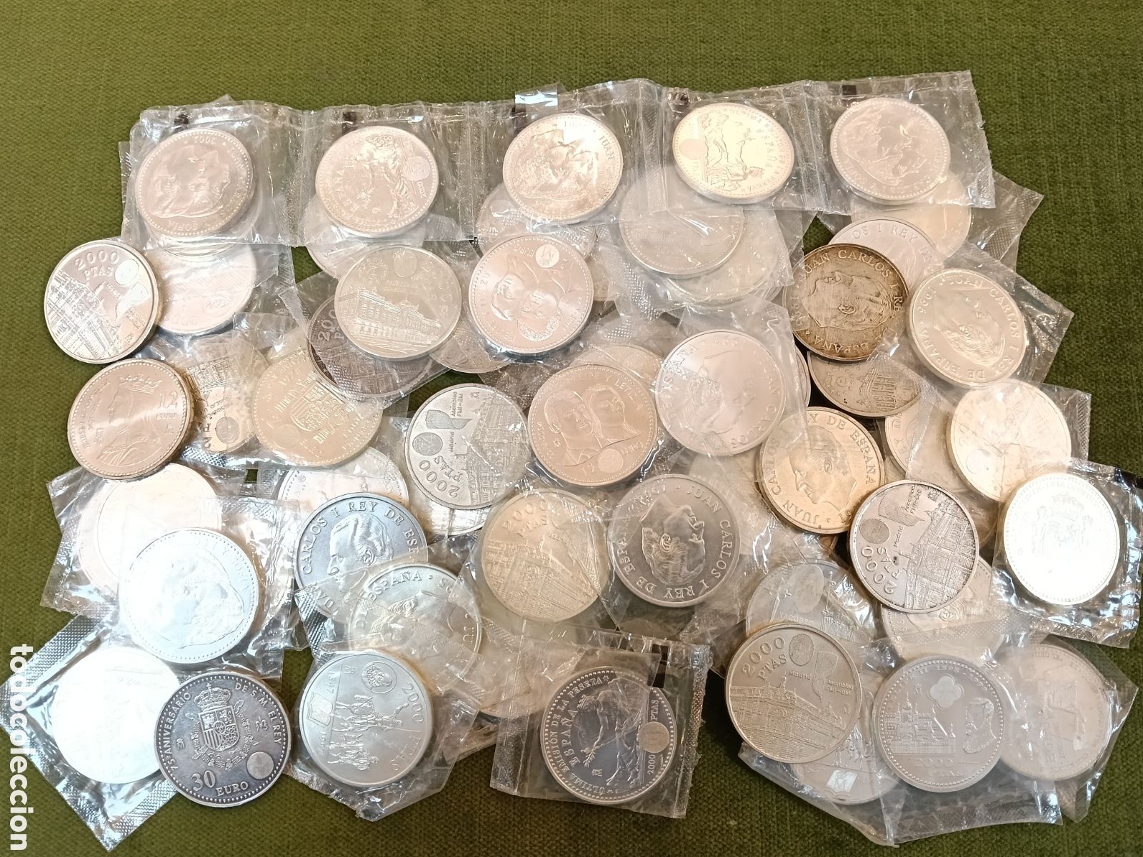 Monedas Juan Carlos I: GRAN LOTE DE 66 MONEDAS 2000 PESETAS 12 EUROS DE PLATA