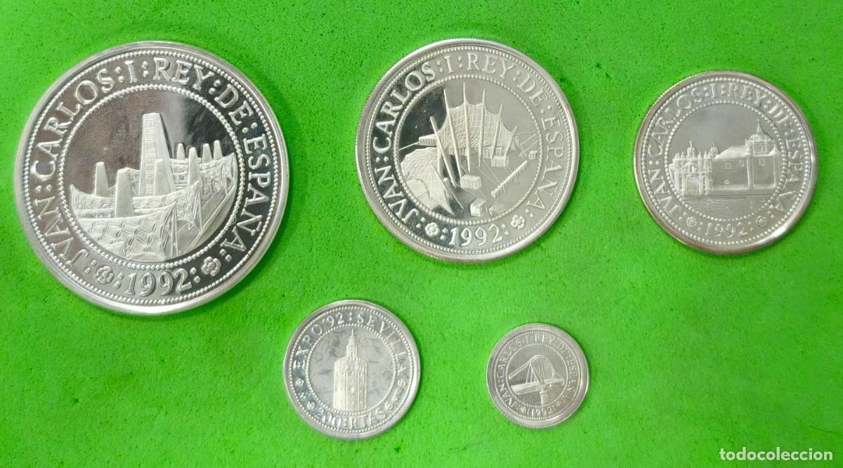 Moedas Juan Carlos I: ESPA&Ntilde;A.A&Ntilde;O 1992. IV SERIE QUINTO CENTENARIO. SERIE DE 5 MONEDAS PLATA.