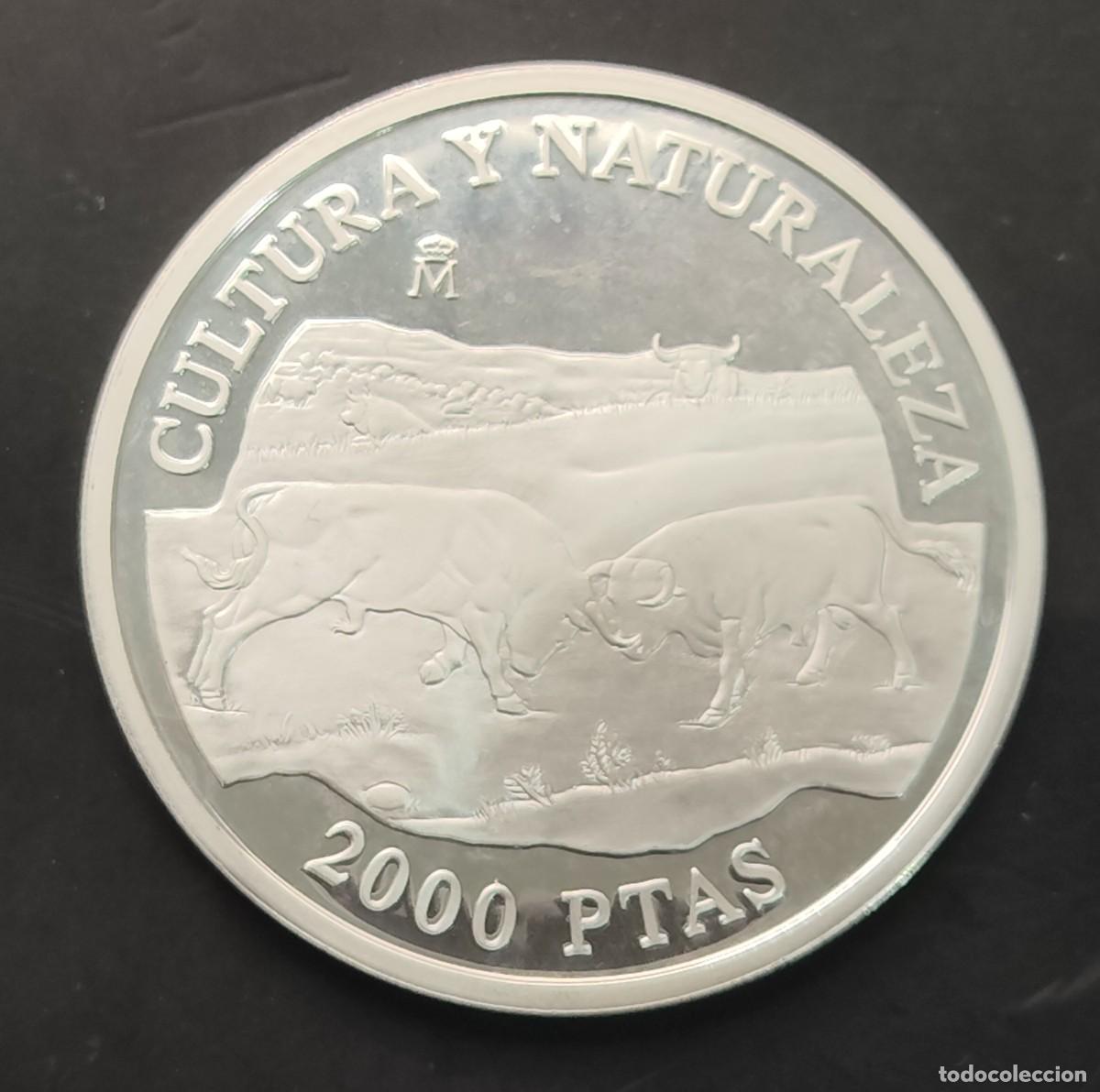 Monedas Juan Carlos I: ESPA&Ntilde;A. A&Ntilde;O 1994. 2.000 PTAS PLATA CULTURA Y NATURALEZA &rdquo; TOROS DE LIDIA &rdquo;. PESO 27 GR