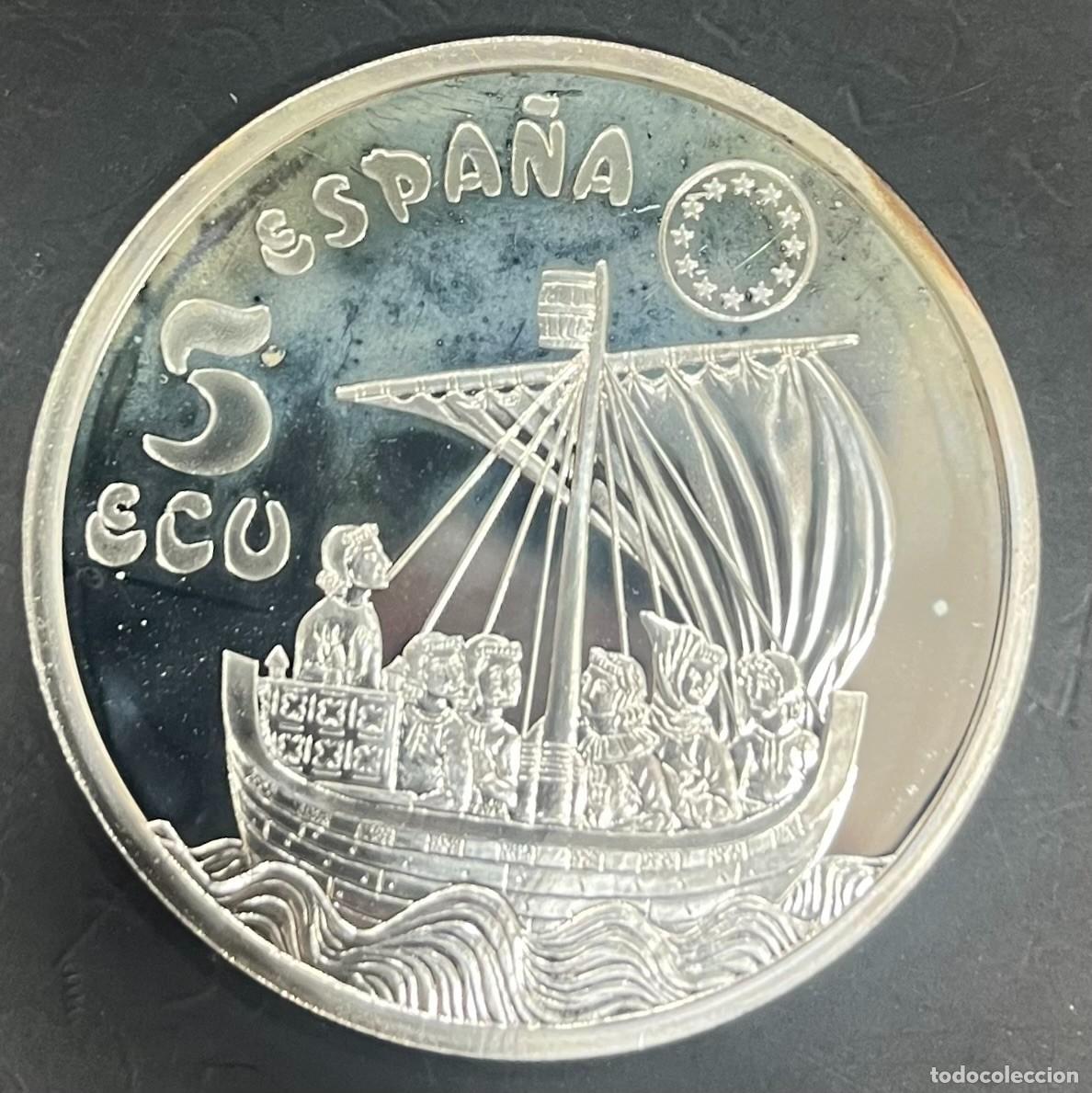 Monedas Juan Carlos I: ESPA&Ntilde;A. A&Ntilde;O 1996. 5 ECU PLATA (925). COCA MATARO. PESO 33.61 GR