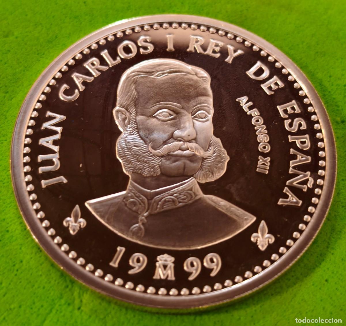 Monedas Juan Carlos I: ESPA&Ntilde;A. A&Ntilde;O 1999. 2000 PTAS PLATA CASA DE BORBON. ALFONSO XII. PESO 27 GR