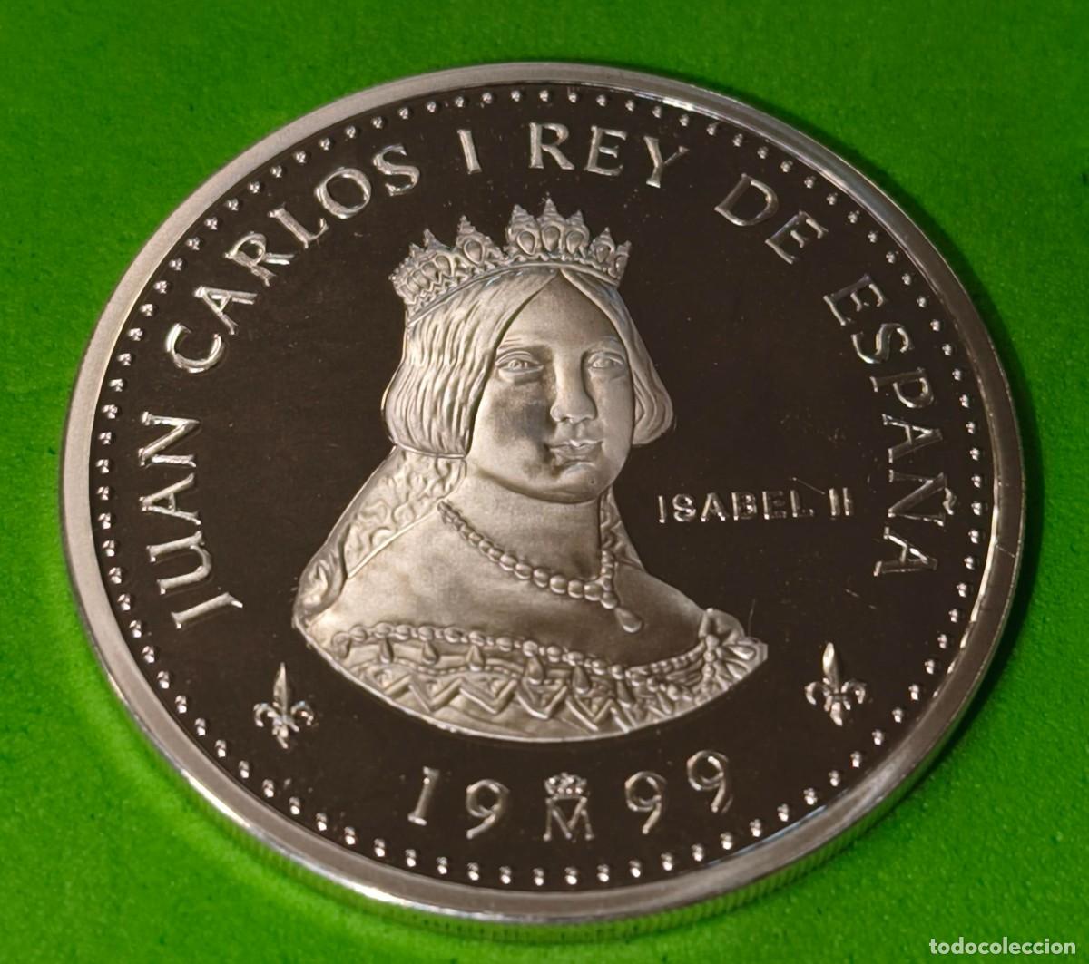 Monedas Juan Carlos I: ESPA&Ntilde;A. A&Ntilde;O 1999. 2000 PTAS PLATA CASA DE BORBON. ISABEL II. PESO 27 GR