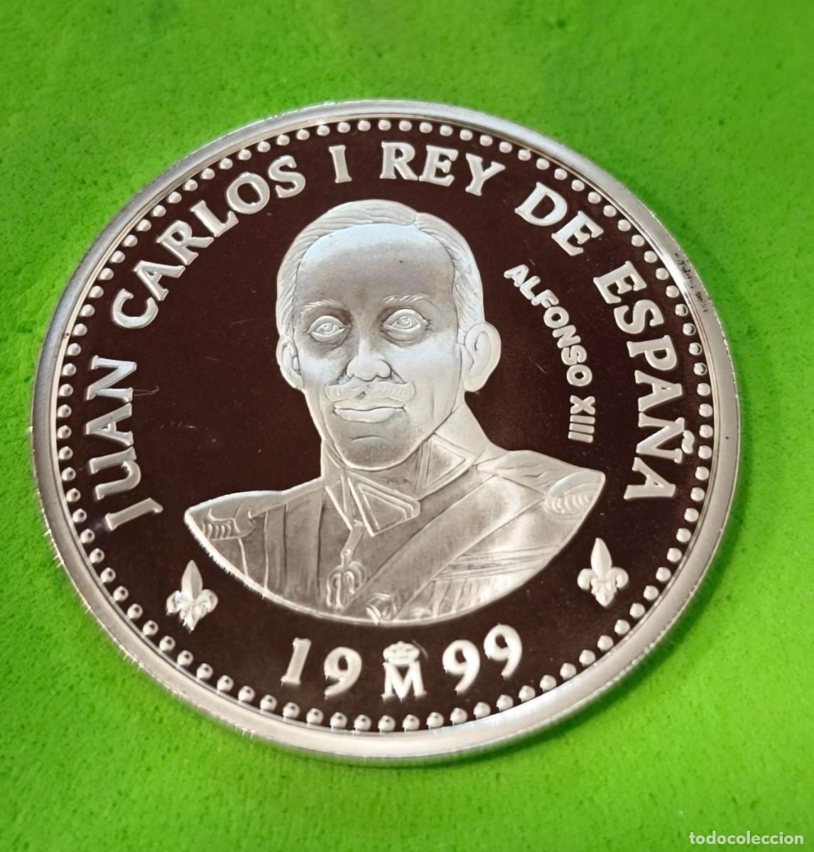 Monedas Juan Carlos I: ESPA&Ntilde;A. A&Ntilde;O 1999. 2000 PTAS PLATA CASA DE BORBON. ALFONSO XIII. PESO 27 GR