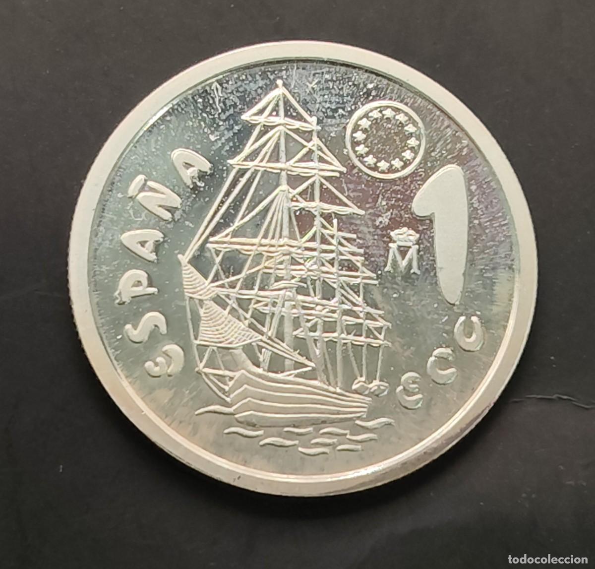 Coins Juan Carlos I: ESPA&Ntilde;A A&Ntilde;O 1996 1 ECU PLATA (925) &rdquo; NAUTILUS&rdquo;. PESO 6,72 GR