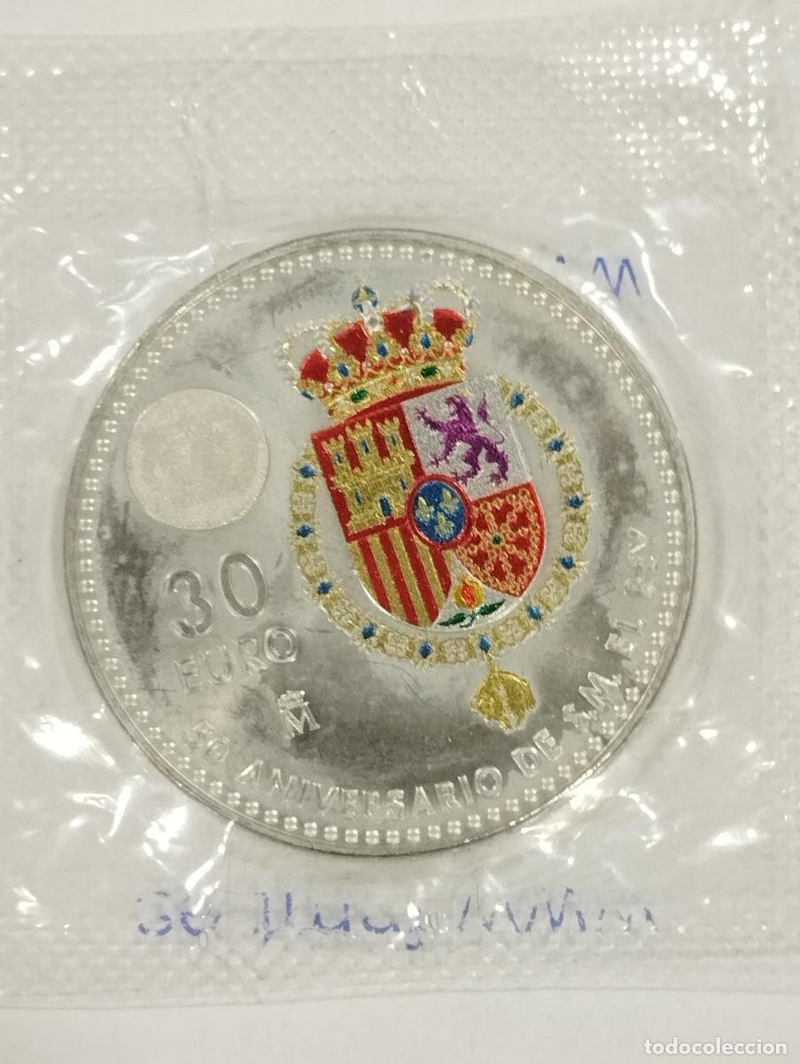 Monedas Juan Carlos I: Moneda 30 Euros Plata Color 2018 - 50 Aniversario Rey Felipe VI - EN FUNDA FNMT. (18 gr)