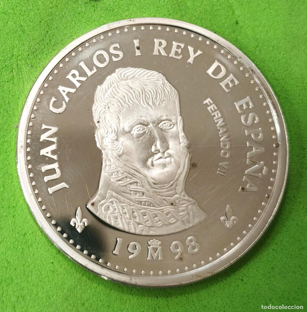 Coins Juan Carlos I: ESPA&Ntilde;A. A&Ntilde;O 1998. 2000 PTAS PLATA CASA DE BORBON &rdquo;FERNANDO VII&rdquo;. PESO 27 GR