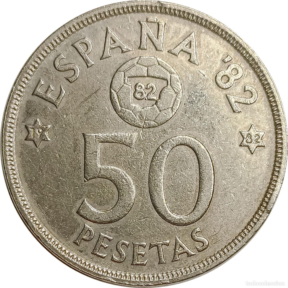 Moedas Juan Carlos I: &Omega; Espa&ntilde;a. 50 pesetas de 1980 *82. (Espa&ntilde;a 82). KM# 819. (591).
