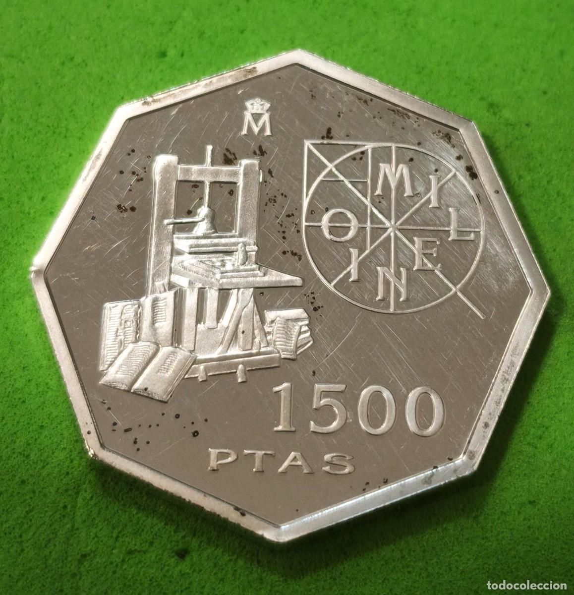 Moedas Juan Carlos I: ESPA&Ntilde;A. A&Ntilde;O 2000. 1500 PTAS PLATA (925) MILENIO. PESO 20 GR