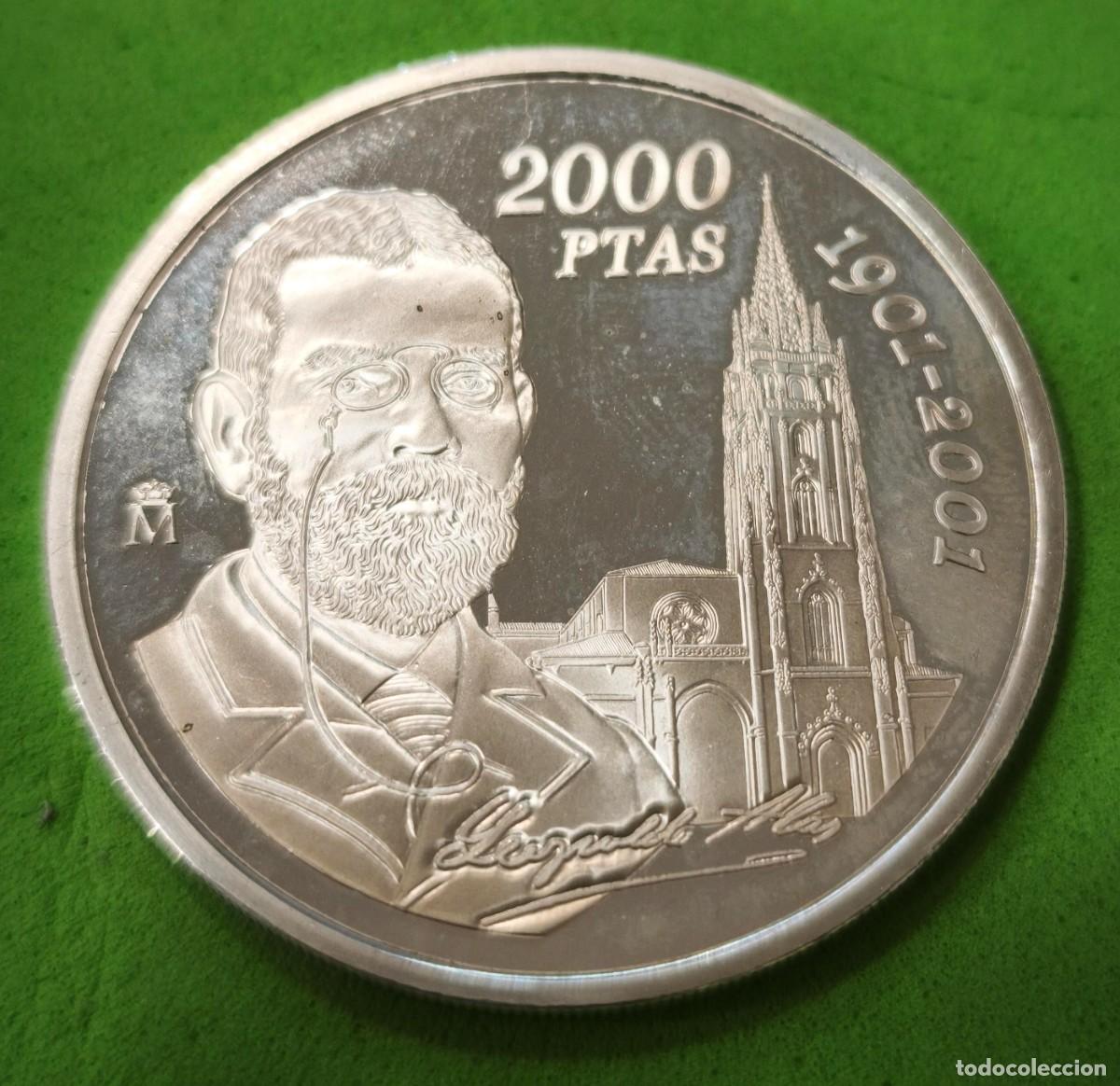 Moedas Juan Carlos I: ESPA&Ntilde;A. A&Ntilde;O 2001. 2000 PTAS PLATA ALAS CLARIN. PESO 27 GR