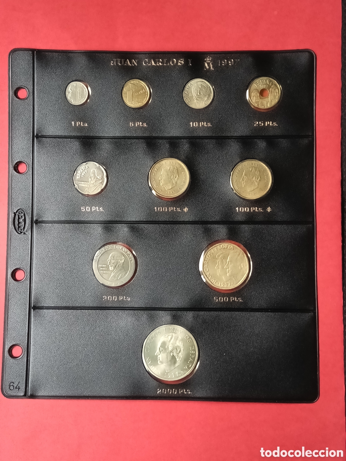M&uuml;nzen unter Juan Carlos I: PESETAS 1997 Y 2000 PESETAS 1997 PLATA. A&Ntilde;O COMPLETO. SIN CIRCULAR. MONTADO EN PARDO
