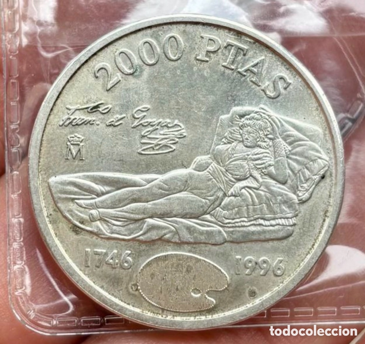 M&uuml;nzen unter Juan Carlos I: Moneda PLATA 2000 Pesetas 1996. Goya