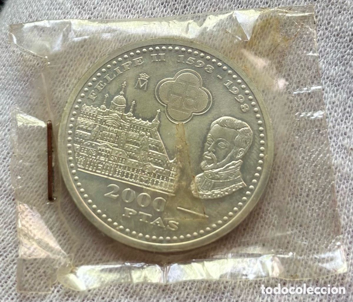 Moedas Juan Carlos I: Moneda PLATA 2000 Pesetas 1998 En Blister. Felipe II