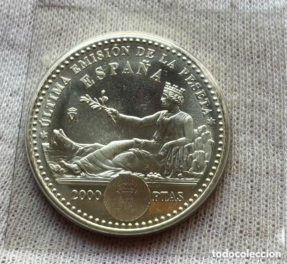 Monedas Juan Carlos I: Moneda PLATA 2000 Pesetas 2001. Ultima Emisi&oacute;n de la Peseta