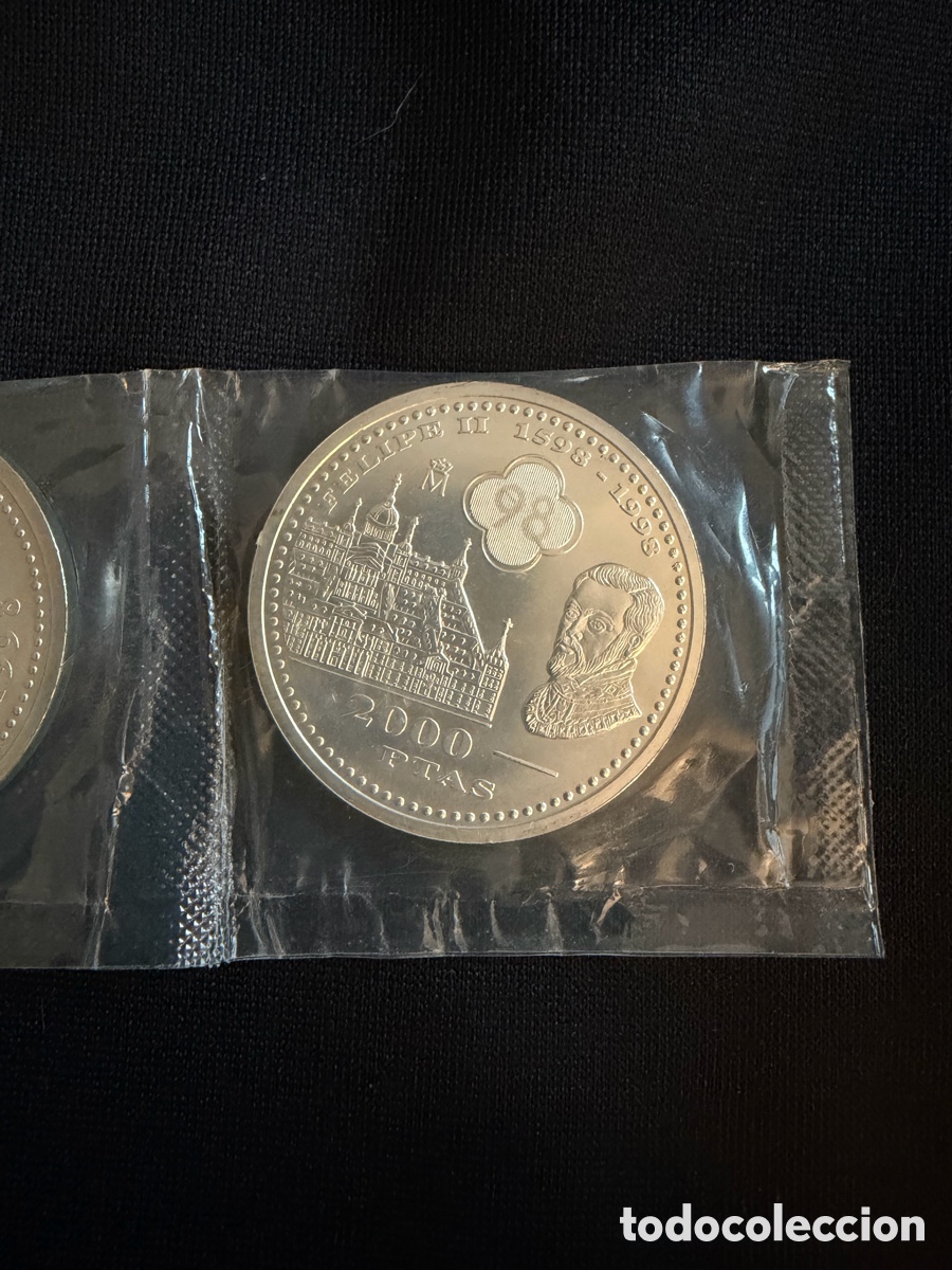 Monedas Juan Carlos I: Lote 10 monedas 2000 pesetas 1998 Felipe II