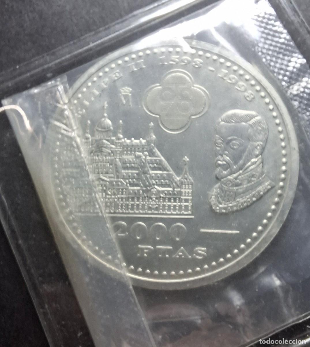 Monedas Juan Carlos I: ESPA&Ntilde;A 1998 2.000 pesetas PLATA (IV cent. del fallecim. del rey Felipe II) ENVASE ORIGINAL KM 987 SC