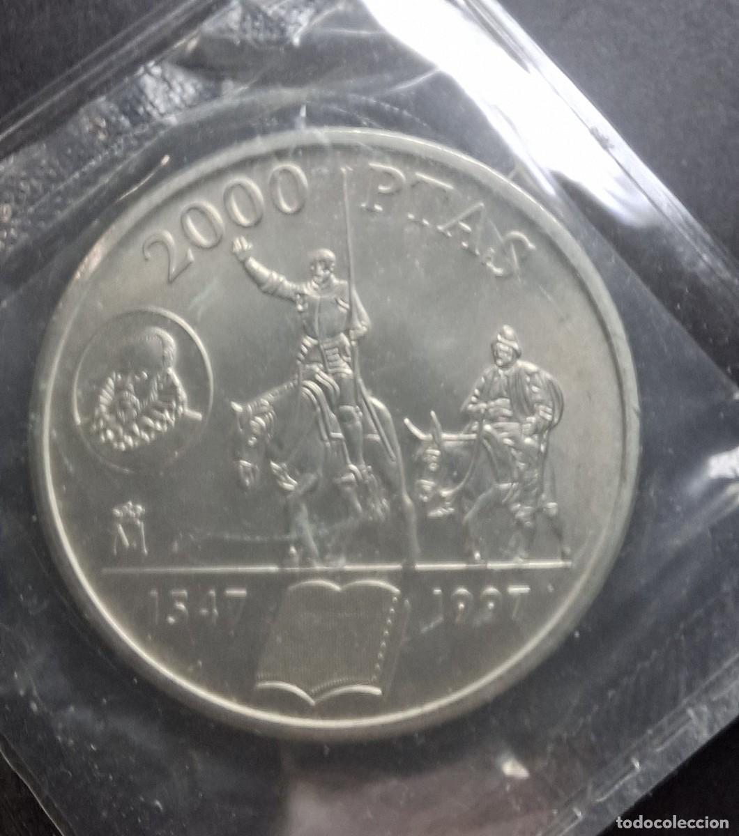 Monedas Juan Carlos I: ESPA&Ntilde;A 1997 2.000 Pesetas PLATA (450 Aniv. - Nacim. de M. de Cervantes) ENVASE ORIGINAL KM 999 SC