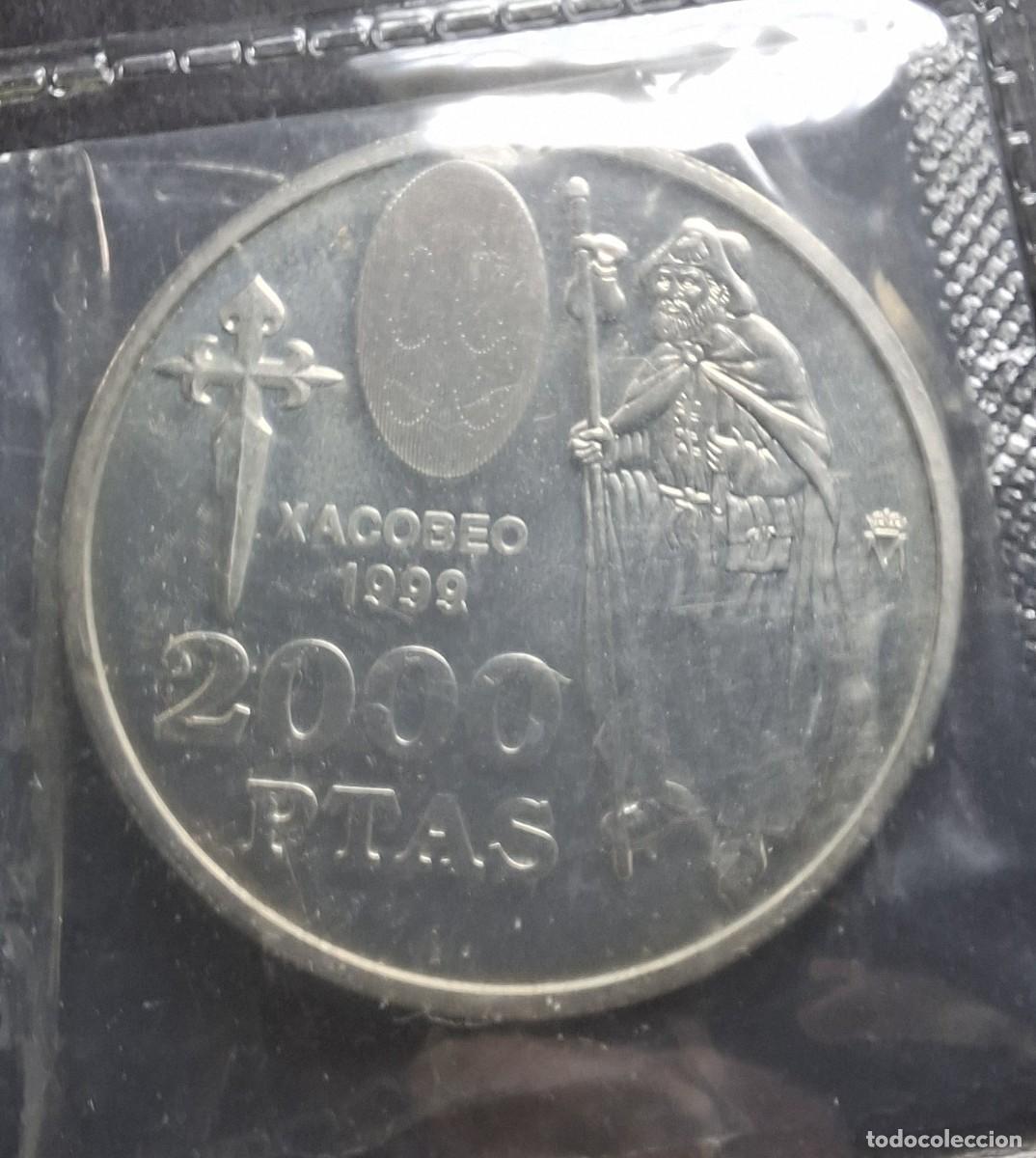 Monedas Juan Carlos I: ESPA&Ntilde;A 1999 2.000 pesetas PLATA (Xacobeo 1999) ENVASE ORIGINAL KM 1011 SC