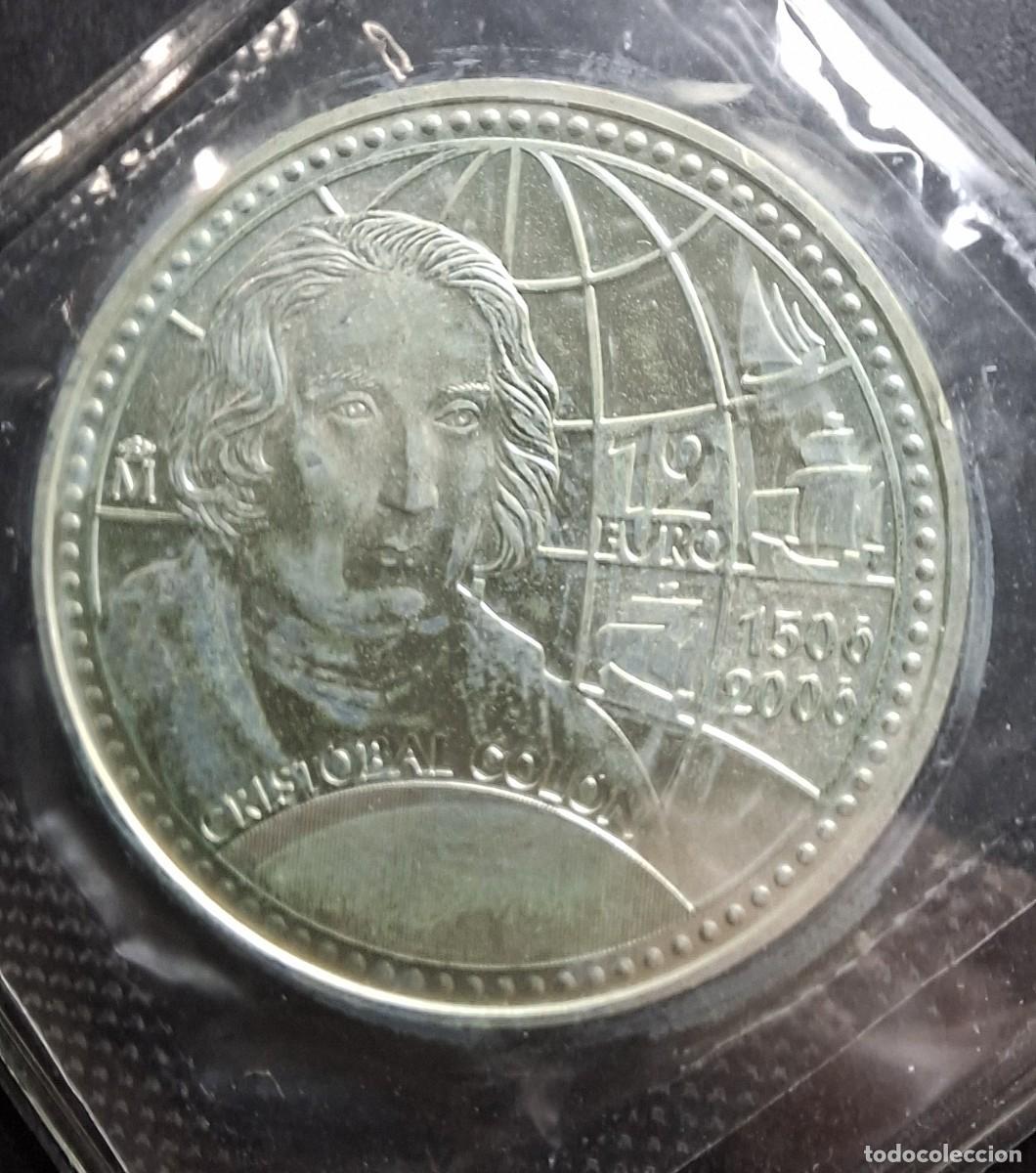Monedas Juan Carlos I: ESPA&Ntilde;A 2006 12 Euros PLATA (V cent. del fallecimiento de Crist&oacute;bal Col&oacute;n) ENVASE ORIGINAL KM 1113 SC