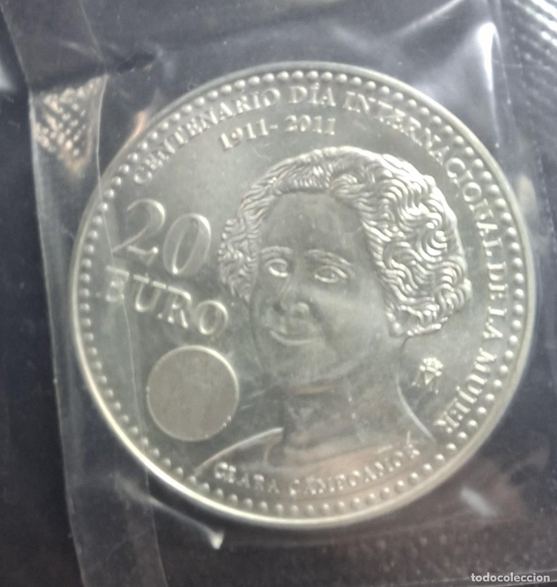 Monedas Juan Carlos I: ESPA&Ntilde;A 2011 20 Euros PLATA (100.&ordm; D&iacute;a Internacional de la Mujer) ENVASE ORIGINAL KM 1246 SC