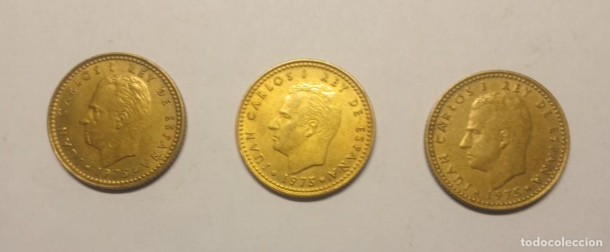 Monedas Juan Carlos I: Lote 3 Monedas 1 Peseta 1975 78 - Variantes Extranjeras: 2x Santiago De Chile + 1x Londres