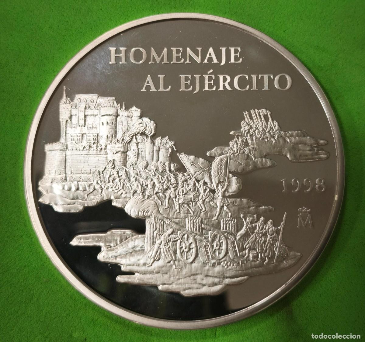 Monedas Juan Carlos I: ESPA&Ntilde;A. A&Ntilde;O 1998. 25 ECU PLATA (925) HOMENAJE AL EJERCITO. PESO 168,75 GR
