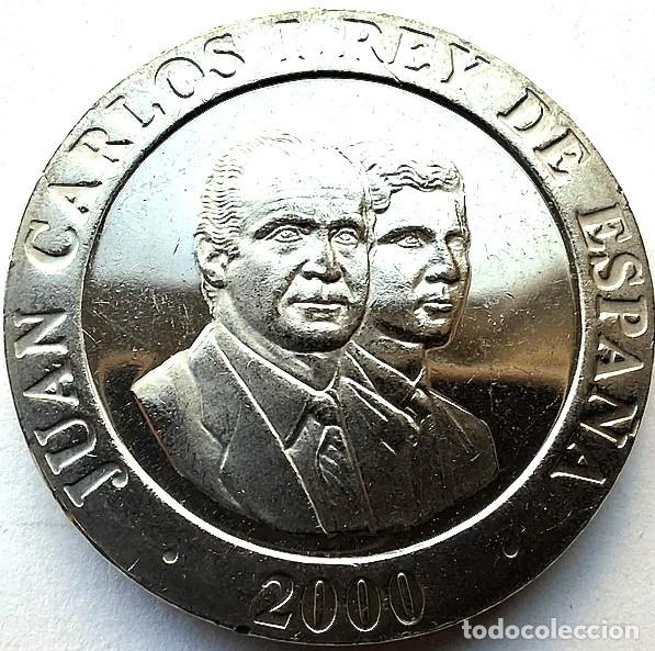 Monedas Juan Carlos I: Espa&ntilde;a, 200 Pesetas 2000 &rdquo;Rey y pr&iacute;ncipe - 200 PTAS&rdquo;./ Sin Circular, de bolsa original.