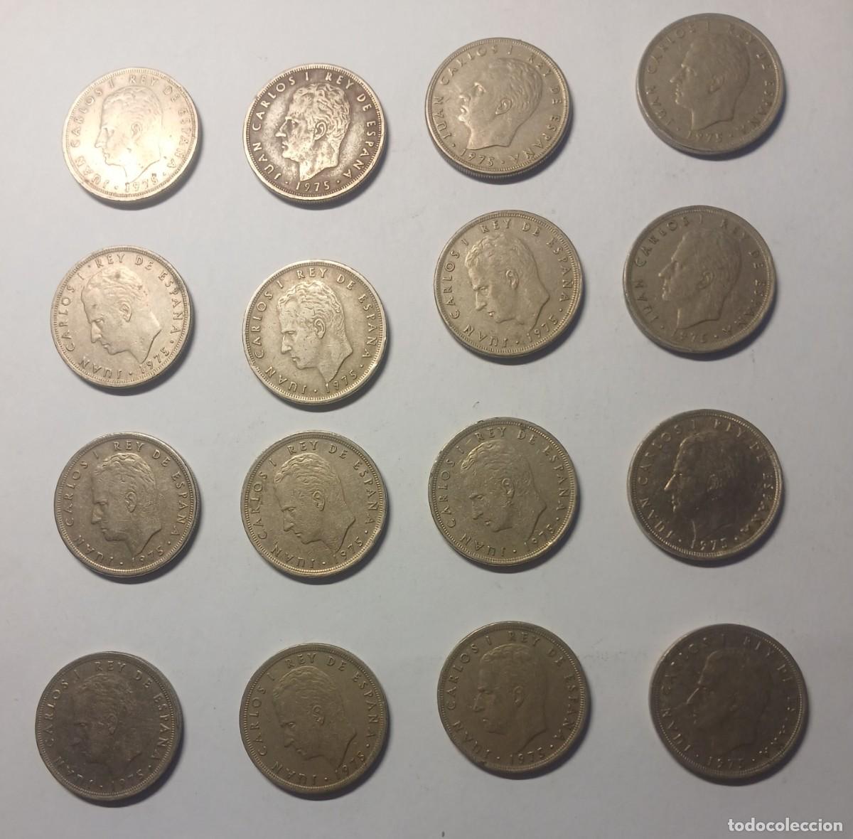 Monedas Juan Carlos I: Lote 16 Monedas 5 Pesetas 1975 Juan Carlos I - &rdquo;Duros&rdquo; Transici&oacute;n - Varias Estrellas