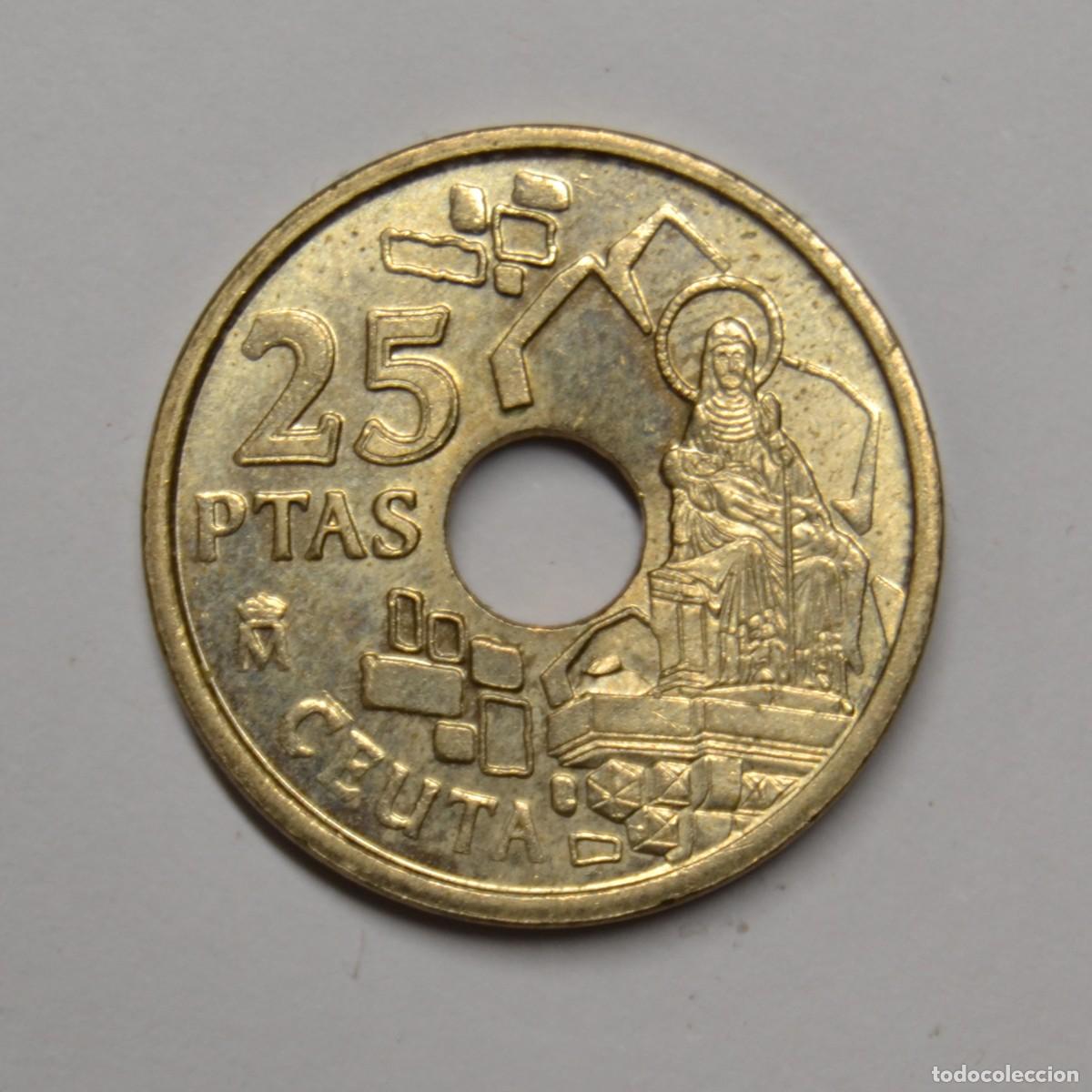 Monete Juan Carlos I: ESPA&Ntilde;A - 25 PESETAS 1998 ERROR - CEUTA - LOTE 5760