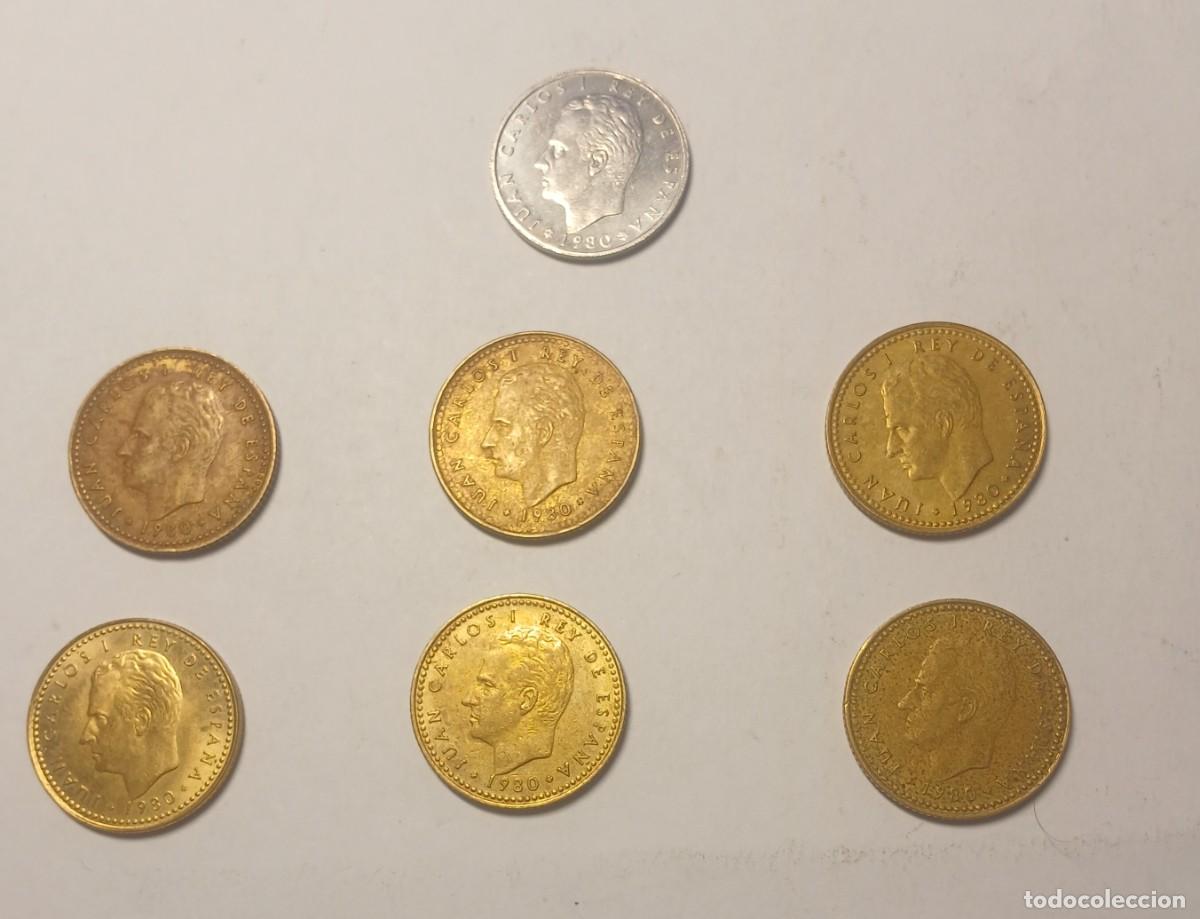 Monedas Juan Carlos I: Lote de 7 Monedas Mundial Espa&ntilde;a 82 - 50 C&eacute;ntimos + 6 Monedas de 1 Peseta