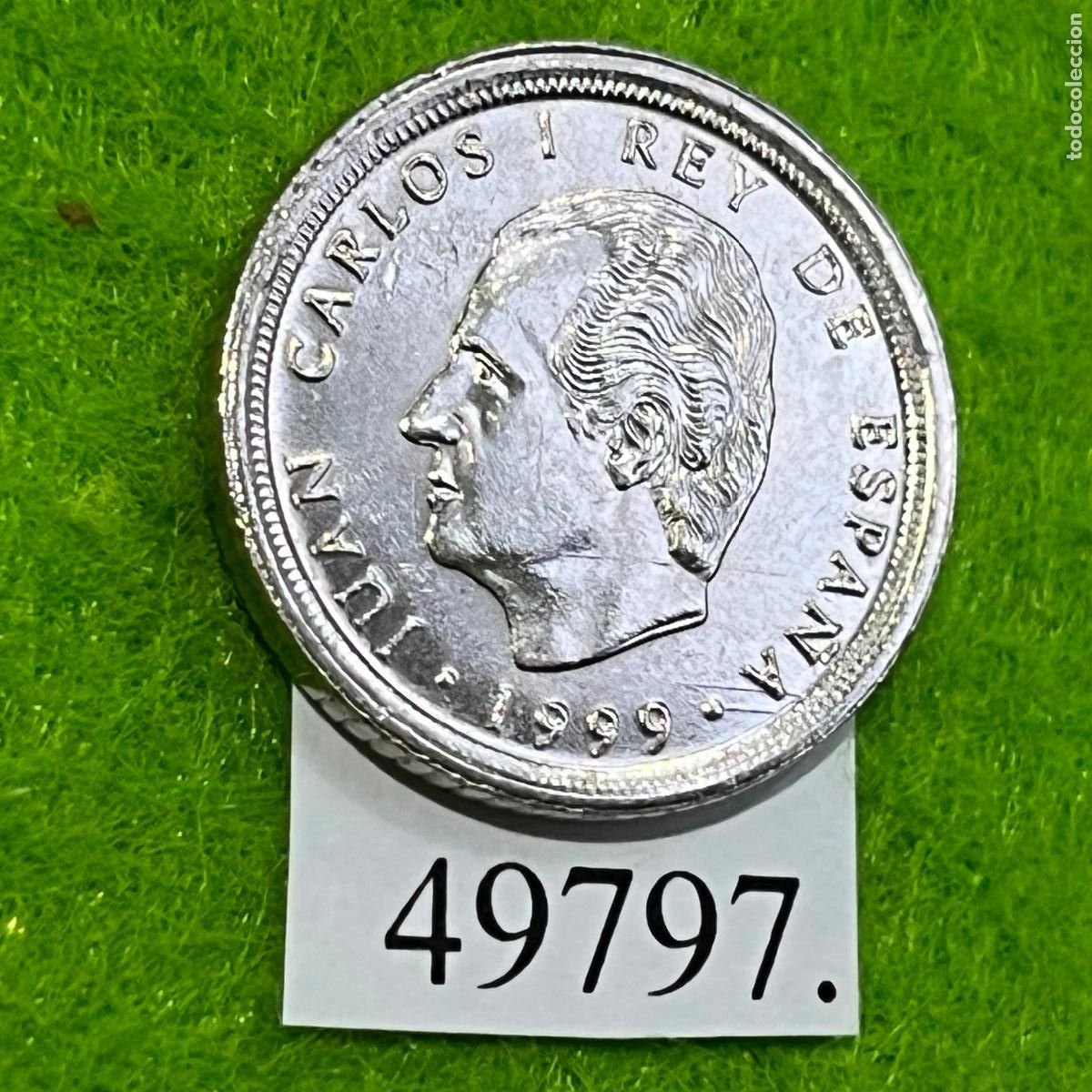 Monedas Juan Carlos I: Espa&ntilde;a 10 pesetas 1999, variante, error, empastado excesos de metal en 9Juan Carlos I, 1⁰