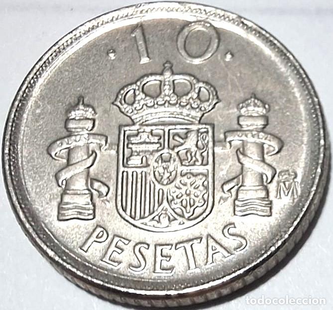 Monedas Juan Carlos I: Espa&ntilde;a 1992, ERROR 10 pesetas &rdquo;10 tocando el listel y ceca remarcada&rdquo;. Ver descripci&oacute;n (Foto)