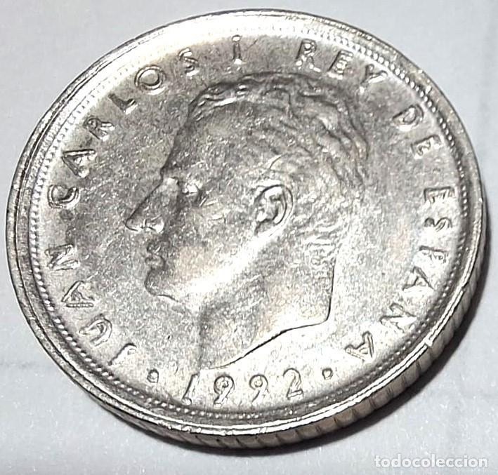 Monedas Juan Carlos I: Espa&ntilde;a 1992, ERROR 10 pesetas &rdquo;Leyendas remarcadas (anv. y rev.) +....&rdquo;. Ver descripci&oacute;n (Foto)