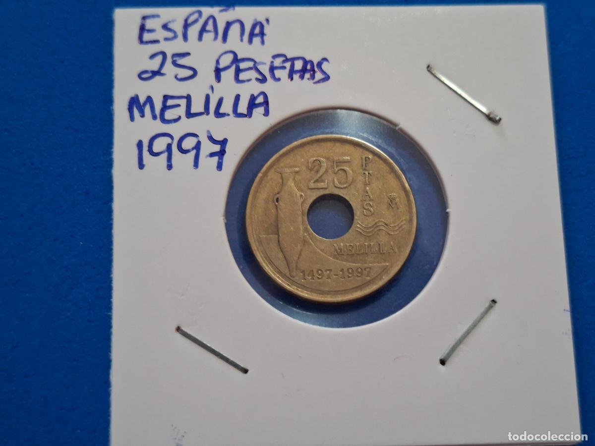 Monedas Juan Carlos I: Moneda de Espa&ntilde;a. Conmemorativa 500 aniversario de MELILLA. 25 pesetas. A&ntilde;o 1997