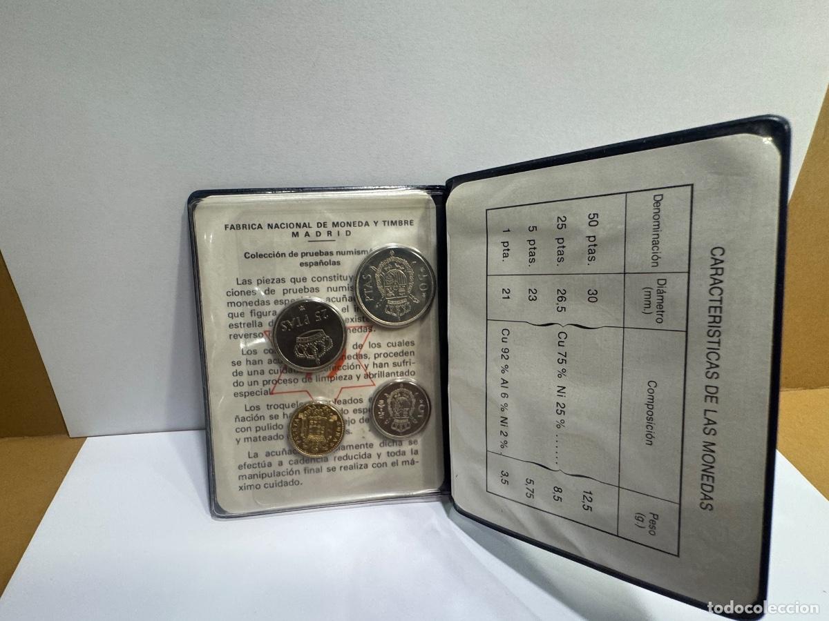 Monedas Juan Carlos I: LOTE MONEDAS EN PESETAS REY JUAN CARLOS I PRUEBAS NUMISMATICAS FNMT CON SU FUNDA / COMPRA MIN&Iacute;MA 5 &euro;