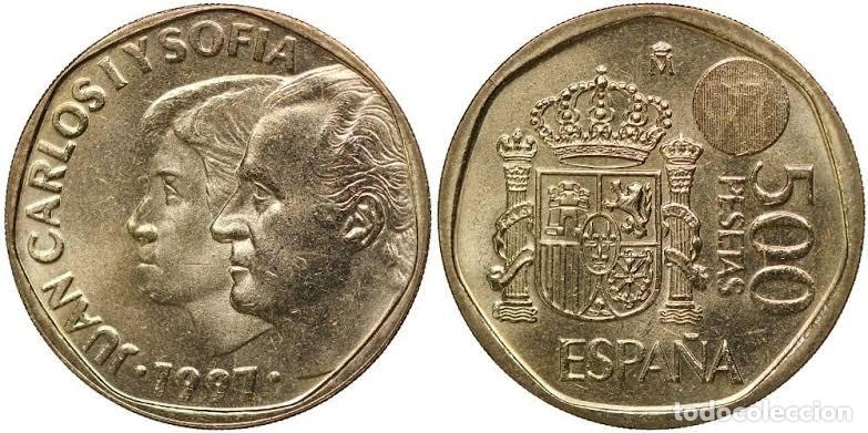Monedas Juan Carlos I: ESPA&Ntilde;A: 500 pesetas 1997 Calidad S/C Reyes de Espa&ntilde;a Juan Carlos y Sofia