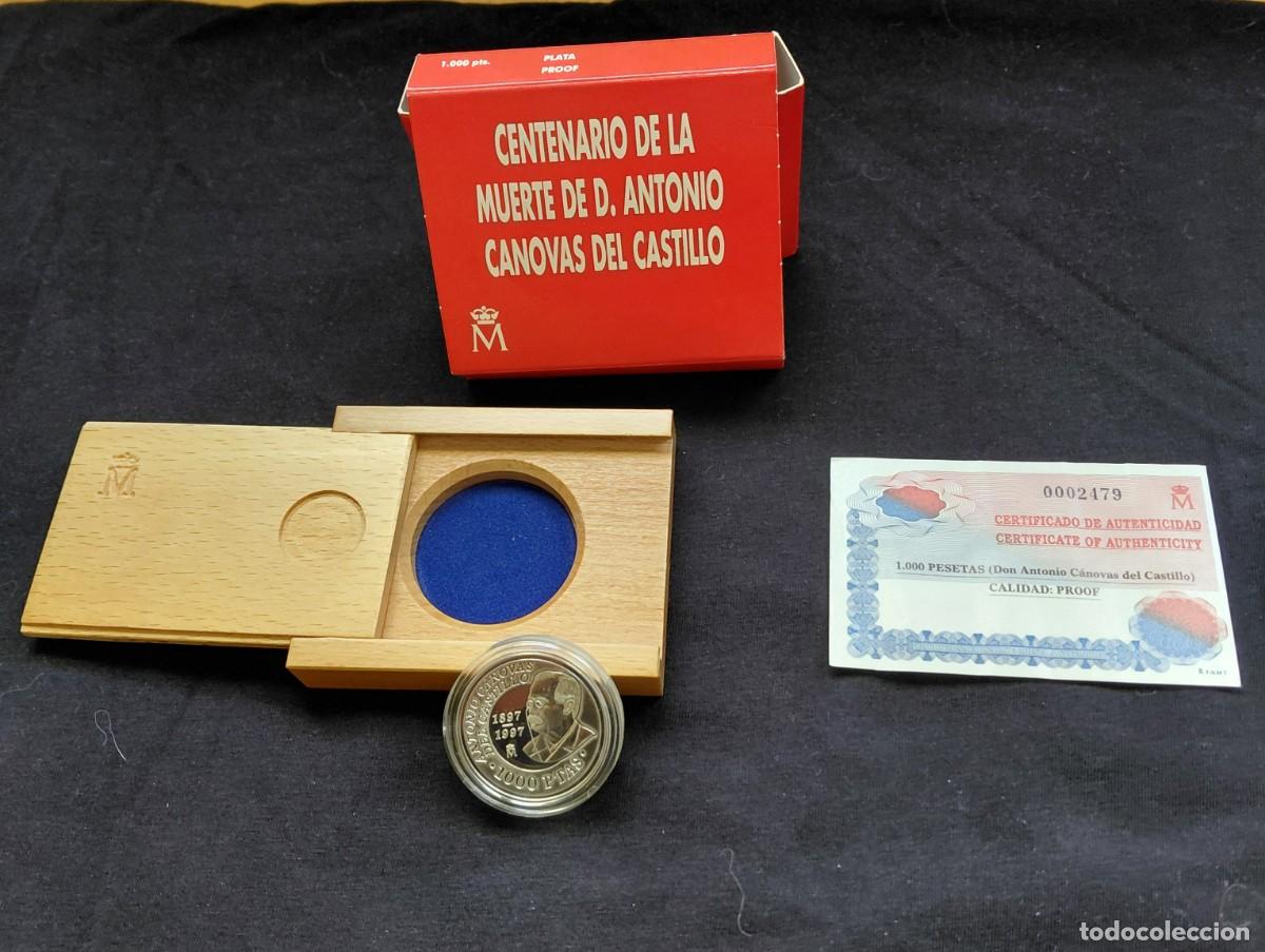 Monedas Juan Carlos I: ESPA&Ntilde;A 1997. MONEDA DE 1000 PESETAS DE PLATA CENTENARIO DON ANTONIO C&Aacute;NOVAS DEL CASTILLO