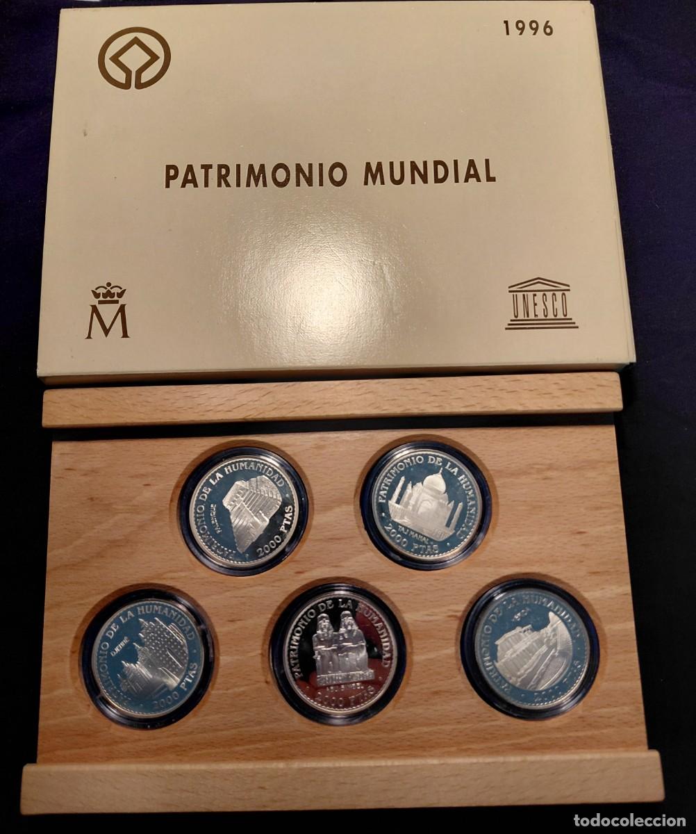 Monedas Juan Carlos I: ESPA&Ntilde;A 1996. 5 MONEDA DE 2000 PESETAS DE PLATA - PATRIMONIO MUNDIAL DE LA UNESCO - SERIE COMPLETA