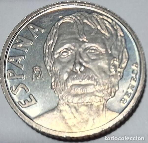 Monedas Juan Carlos I: Espa&ntilde;a 1997, ERROR 10 pesetas &rdquo;S&eacute;neca con MECH&Oacute;N a izq.&rdquo;. HG-462b. Foto.