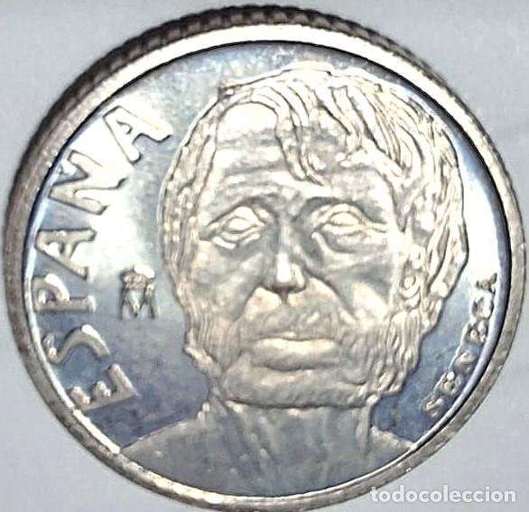 Monedas Juan Carlos I: Espa&ntilde;a 1997, ERROR 10 pesetas &rdquo;S&eacute;neca con MECH&Oacute;N arriba.&rdquo;. HG-462b. Foto.